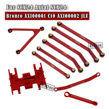 RCMYou RC Upgrades Part High Clearance Chassis Links & Skid Plate & Steering Rod Tie Links for 1/24 Axial SCX24 Bronco AXI00001