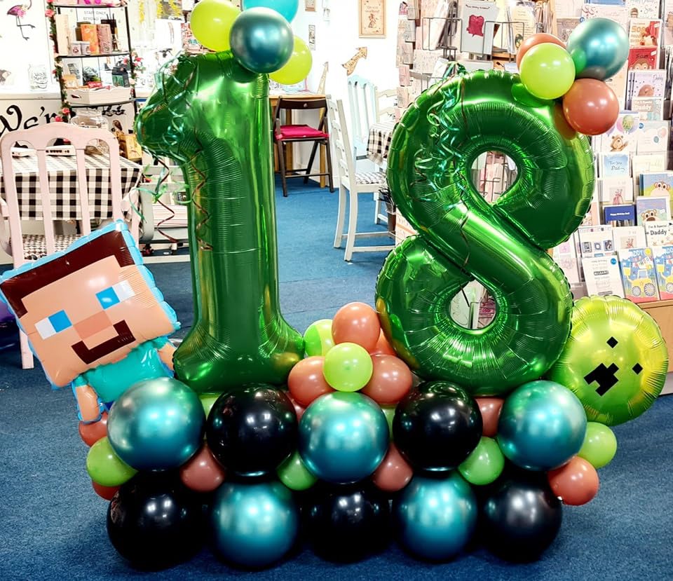 Green 8 Balloon, Number Balloons 40 Inch, 8Th Birthday Decorations For Boys Girls, Green Birthday Balloons, Green Party Supplies