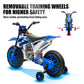 Joyldias Kids Motorcycle, 12V7Ah Ride On Motorcycle For Kids W/Training Wheels, Spring Suspension, High/Low Speeds, Blue
