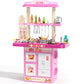 Temi Kitchen Playset | 2-In-1 Kids Kitchen & Grill Playset, Play Kitchen With 60Pcs Toy Accessories Set, Real Sounds And Light |