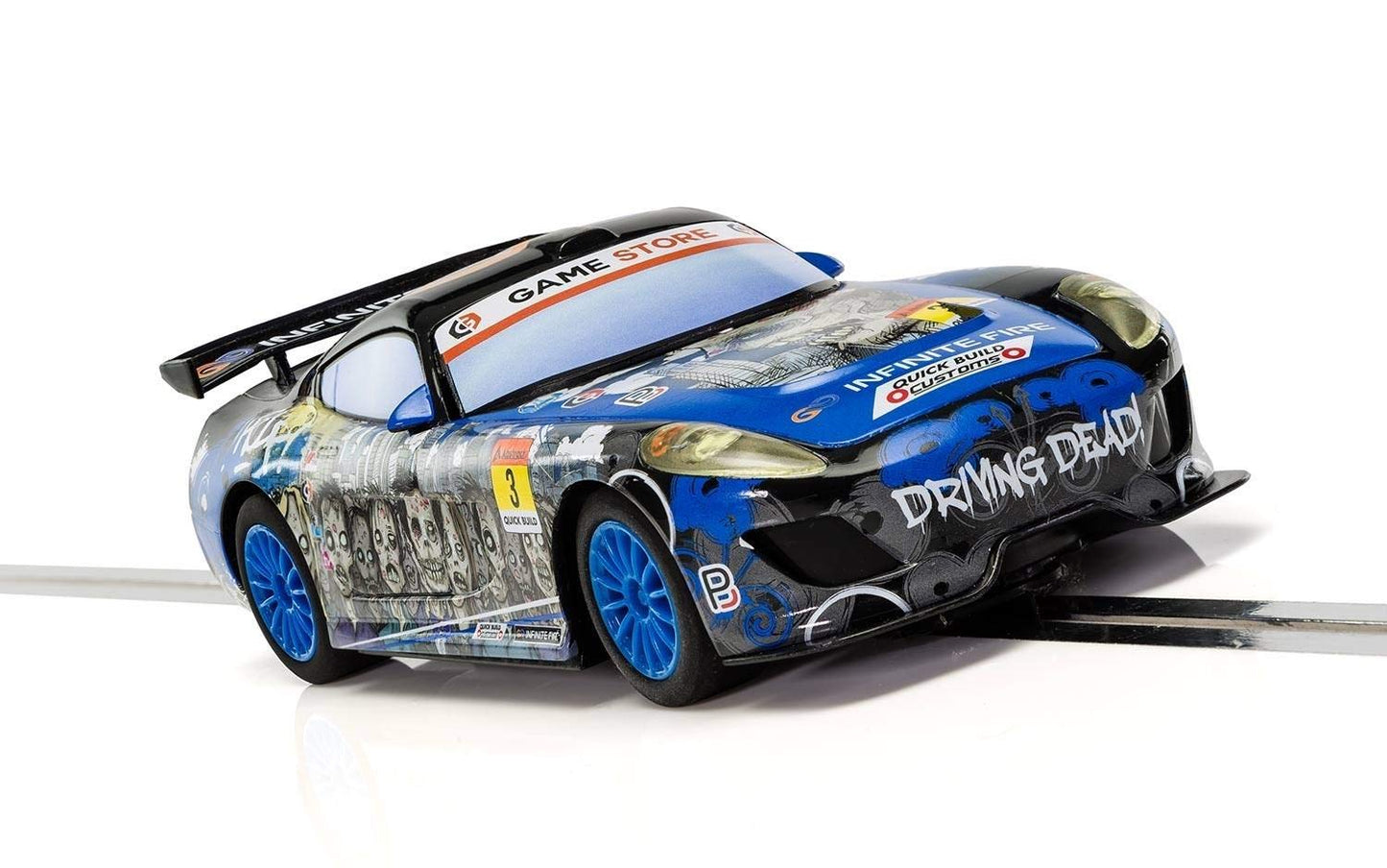 Scalextric Team Gt Zombie 1:32 Slot Race Car C3959, Black & Blue