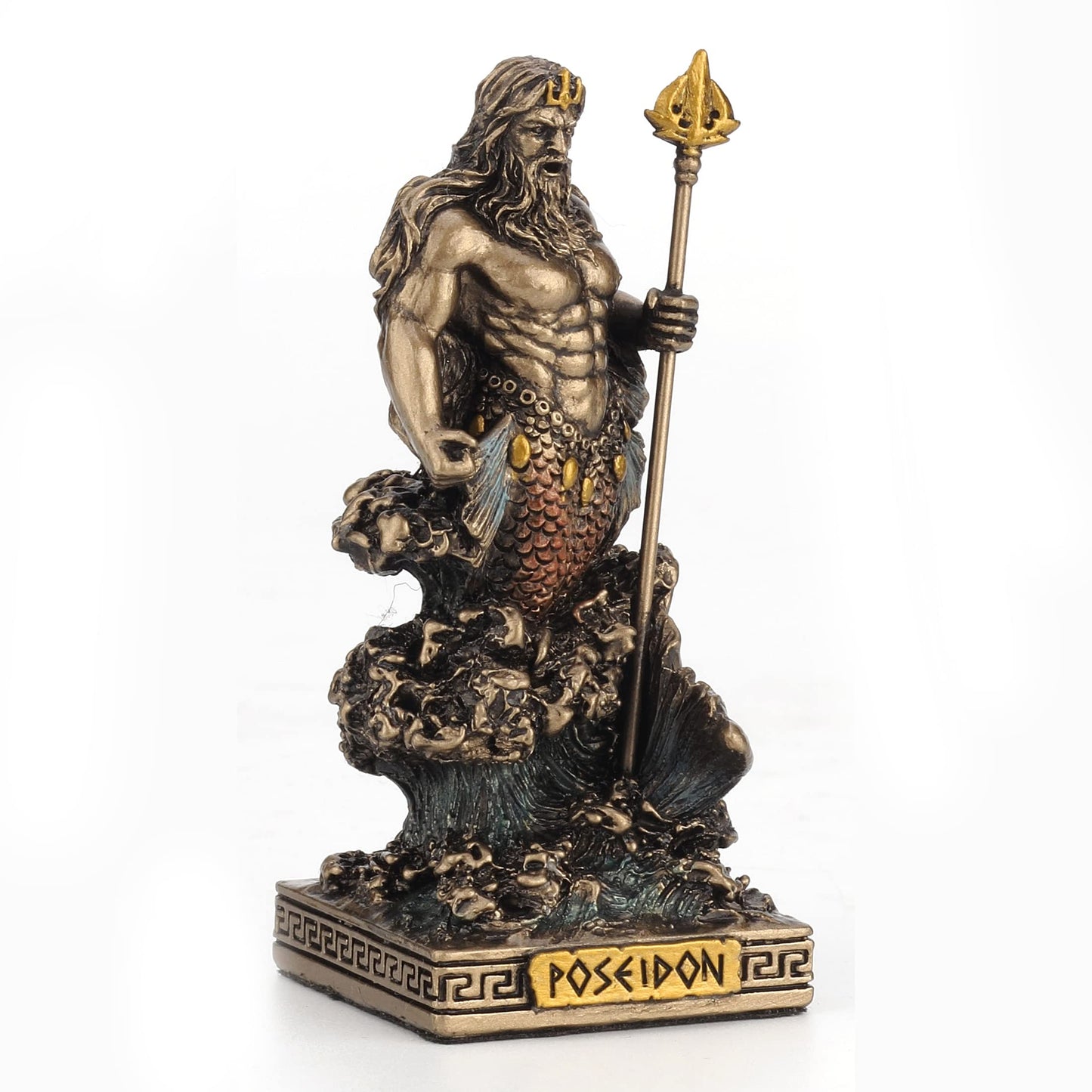 Veronese Design 3 3/8 Inch Poseidon The Greek God Of The Sea Resin Miniature Bronze Finish Figurine