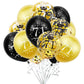 SHUNTAI 71st Birthday Balloons - Black and Gold Latex Confetti, 12inch, Model SHUNTAI-001, Perfect for 71 Year Old Anniversary Party Decor