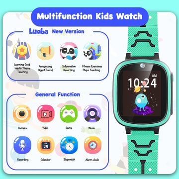 Luoba Smart Watch For Kids, Toys For 3-10 Year Old Boys Girls, 1.44' Kids Watch With 20 Puzzle Games Camera Alarm Educational Learning Toddler Watch Birthday For Boys Girls Age 4 5 6 (Green)