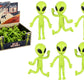 Bendable Rubber Neon Green Aliens - 24 Pack in a Display Box. (4) Action Figures Bendable UFO Aliens Limbs Sensory Stress Relief