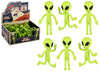 Bendable Rubber Neon Green Aliens - 24 Pack in a Display Box. (4) Action Figures Bendable UFO Aliens Limbs Sensory Stress Relief