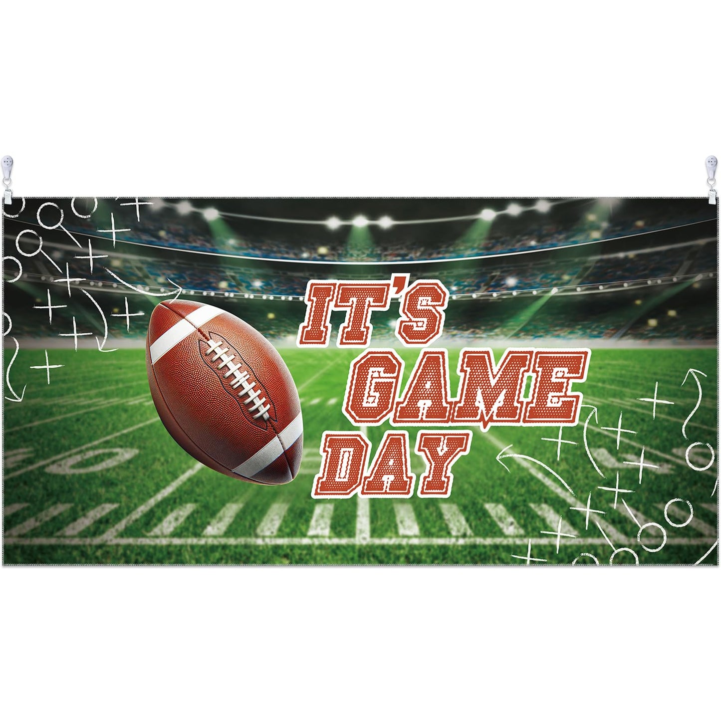 Tegeme Football Party Decorations Super Game Backdrop Banner Large Football Bowl Photography Backdrop for Birthday Party Game De