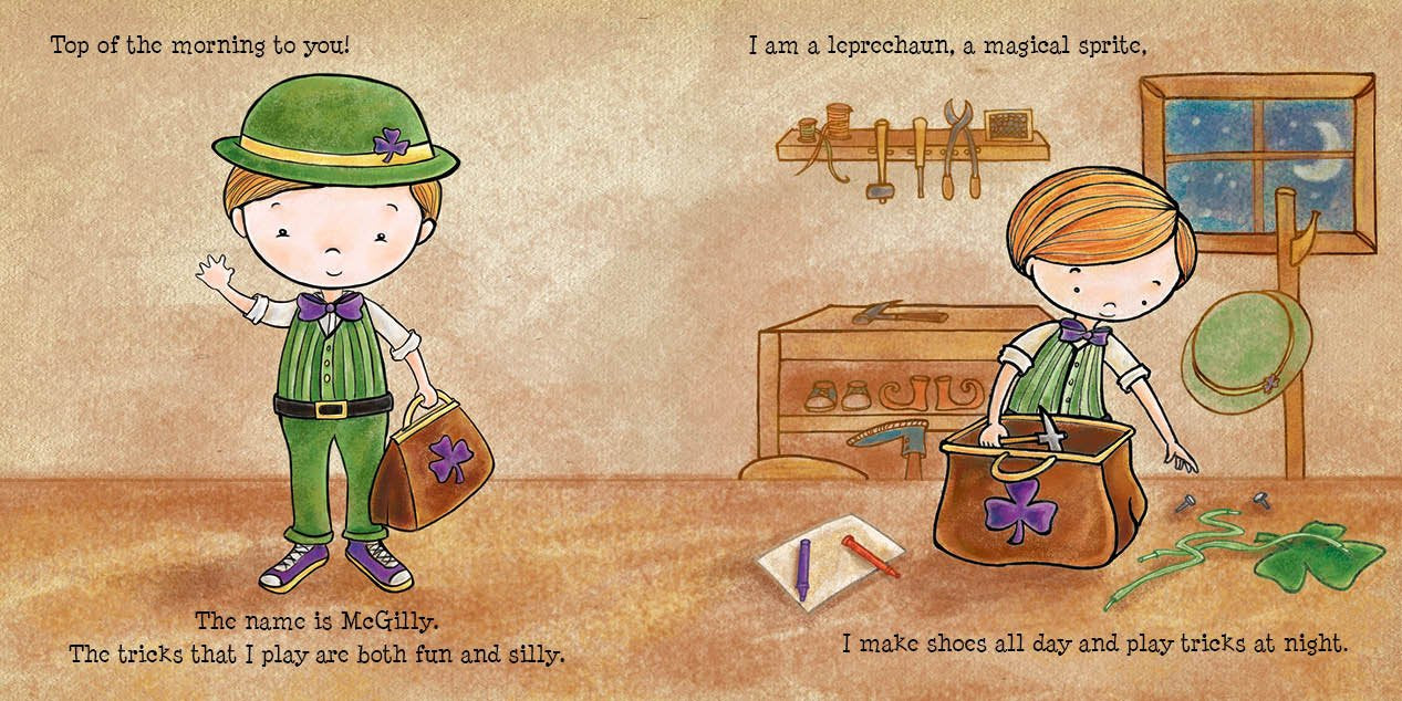 Silly McGilly St. Patrick's Day Plush Children's Book - Fun Leprechaun Tricks & Family Toy