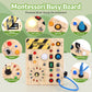 Busy Board ?Plus Version? with 23 LED Light Montessori Toy for 1+ Year Old Engaging Sensory Board for Fine Motor Skills Gifts & Travel Toys for Toddlers 1-3