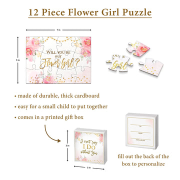 Lillian Rose Gift, Will You Be Our Flower Girl Puzzle, One Size, Pink