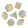 UDIXI Gemstone Dice Set 7PCS Stone DND Dice with Gift Case for Dungeons and Dragons MTG Tabletop Game (Cat's Eye Stone)