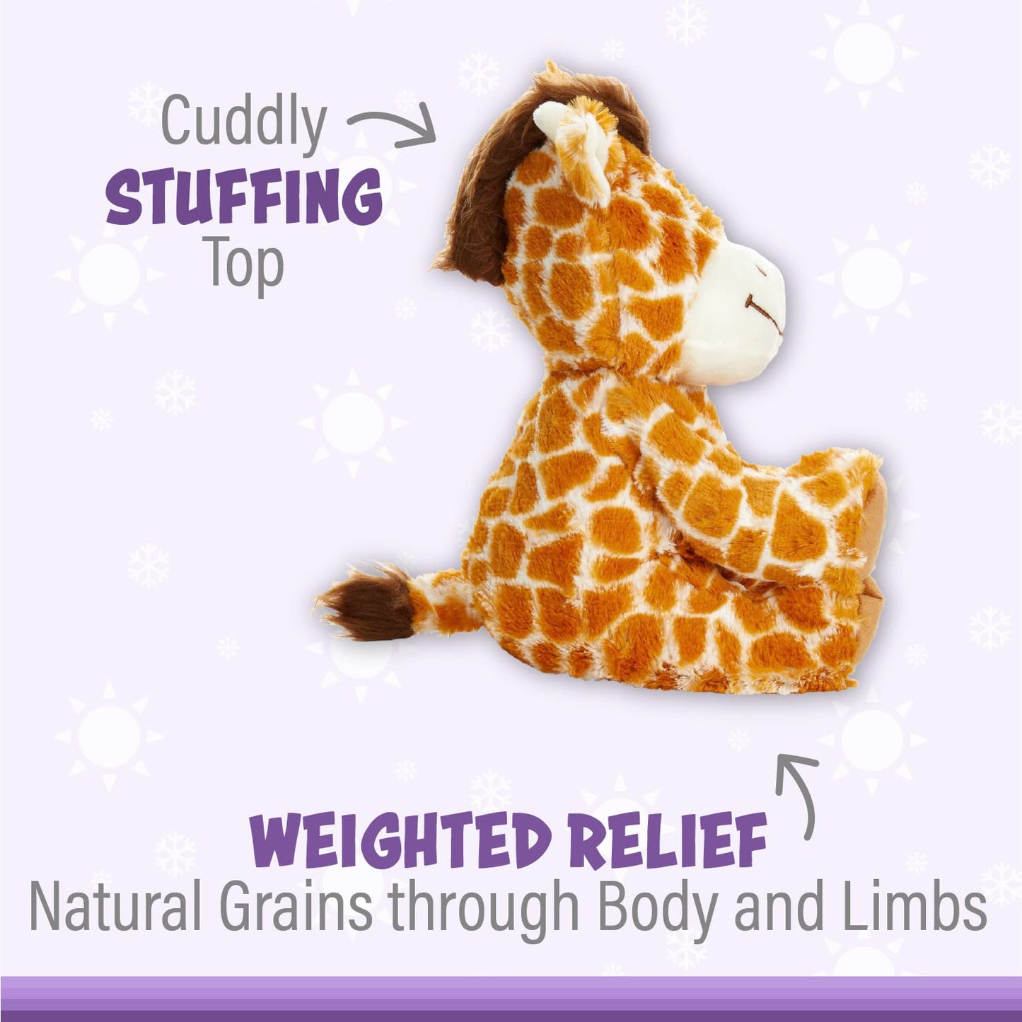Warm Pals - Flirty Giraffe - 1.5Lbs - Cozy Microwavable Lavender Scented Plush Toys - Heated Stuffed Animal - Heatable Coolable Bedtime Comfort Plushie