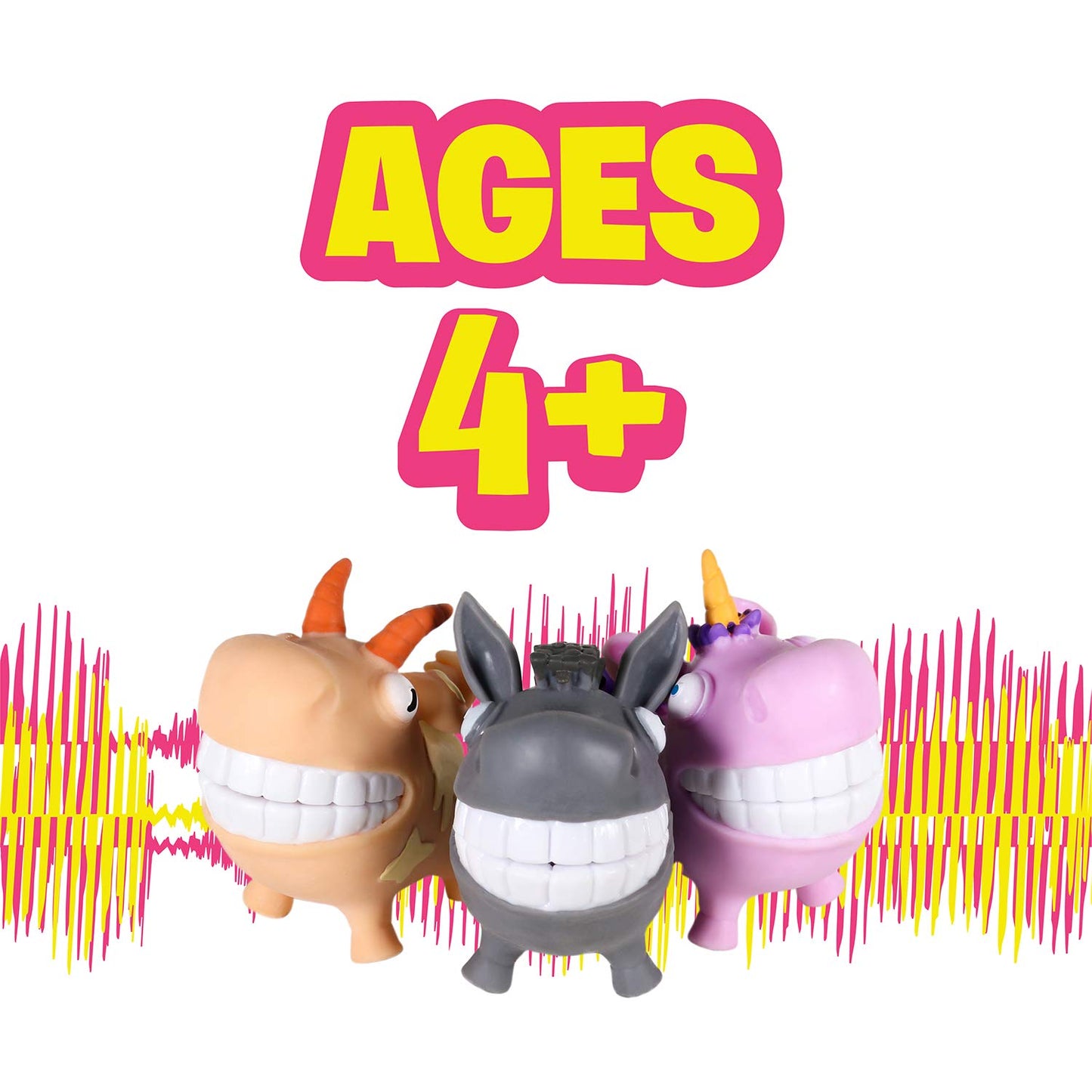 Hog Wild Scream-O Unicorn Toy - Hilarious Squeezing Cheeks Sound - Small - Plastic - Age 4+ - Colorful Unicorn Design