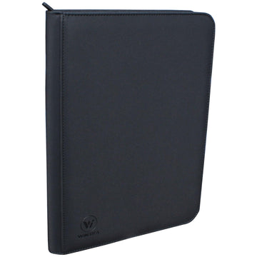 WINTRA enhanced 360 Pockets Black Zippered Playing Card Binder - Sturdy Trading Card Holder Album
