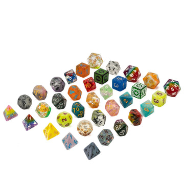 HDdais 7pcs Random Color DND Dice Set, 7-die Polyhedral D&D Dice for DND RPG MTG Table Games Dungeons and Dragons Dice