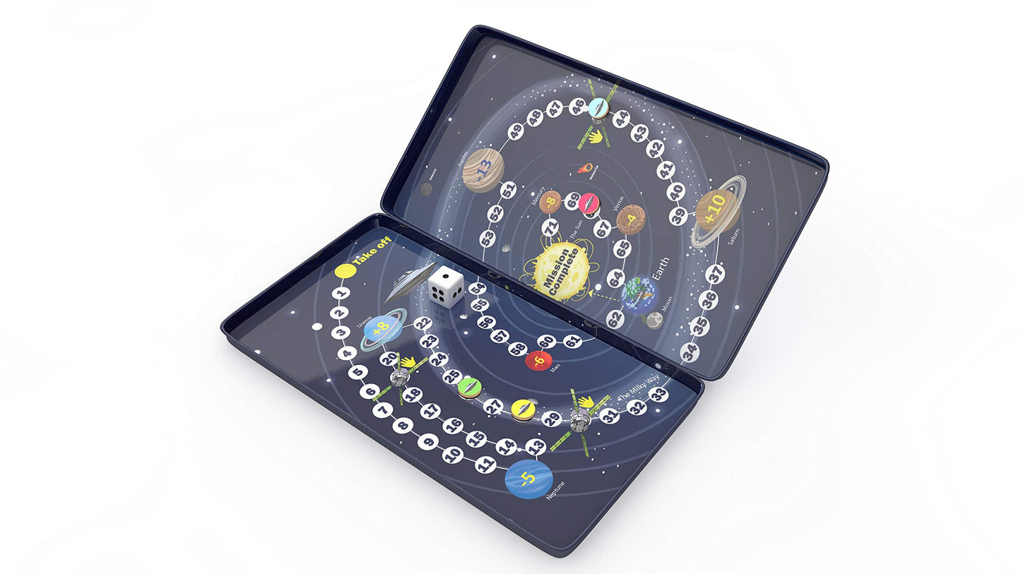 The Purple Cow Space Mission Magnetic Travel Game - Educational Activity for Ages 5+, Tin Material, Fun for Travel and On-The-Go