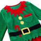 Fancyinn Baby Boy Girl Christmas Elf Outfit My First Xmas Coverall Rompers Christmas Bodysuit & Santa Hat 2Pcs 59