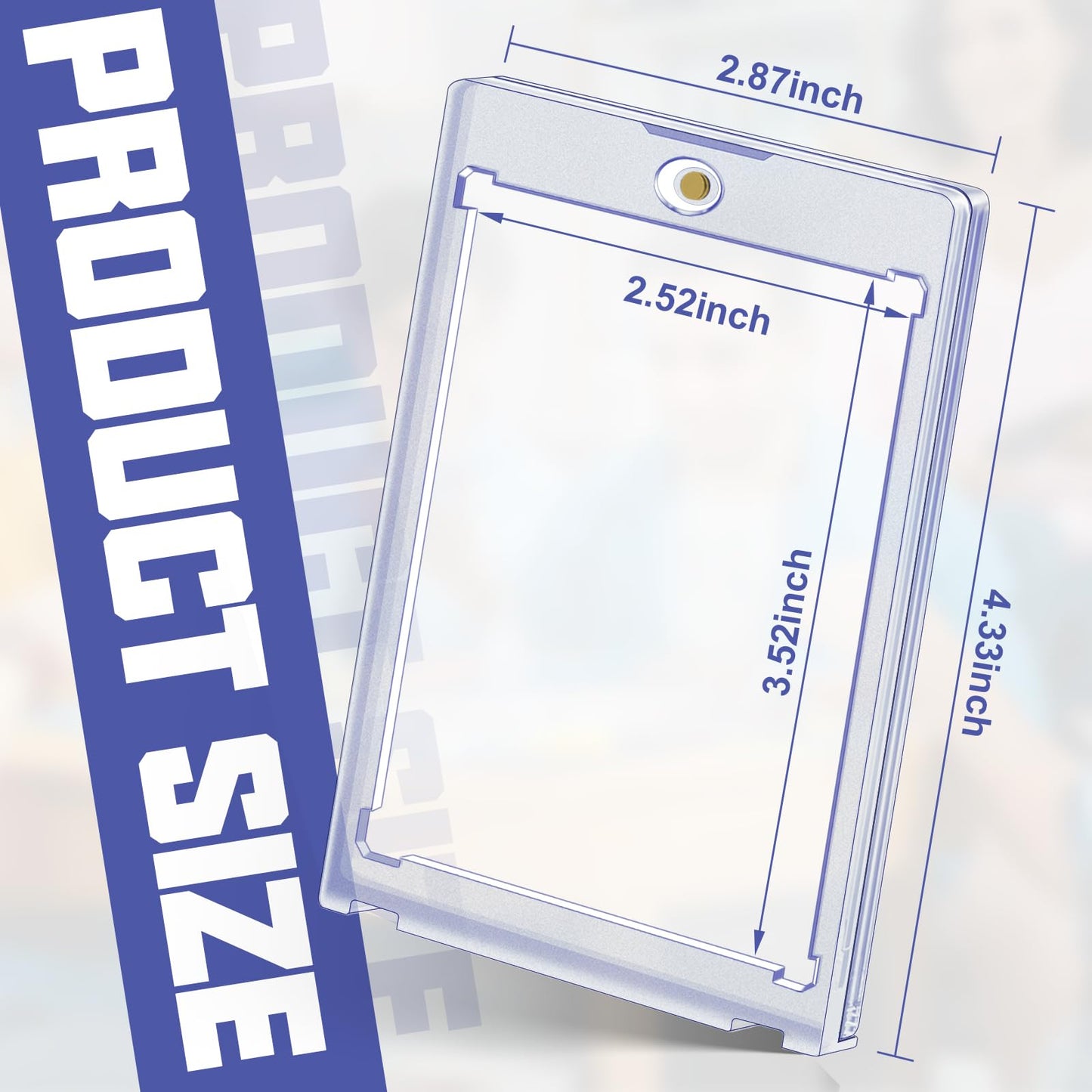 100Ct Magnetic Card Holders For Trading Cards, 35Pt Acrylic Card Protectors Baseball Card Display Case Fit For Sports Cards, Mtg