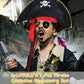 Pirate Costume Kids 8 Pcs Pirate Accessories for Kids - Halloween Pirate Theme Pretend Play Party Toys Set  Dress Up Supplies with Hat  decorative replica blade    Eye Patch  Telescope  Compass  Hook & Map