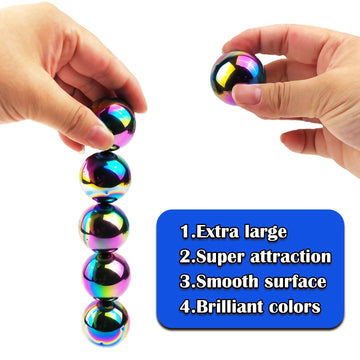 YANZHE Cool Giant Magnetic Balls Fidget Toy for mature-themeds  Large Magnetic Balls Fidget Toy  Magnet Beads for Desktop Decoration and Stress Relief  Anti-Anxiety Gift (Colorful 5 Pack)