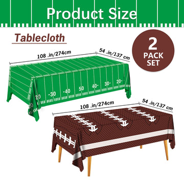 SJJPDYY Football Party Decorations Disposable Tablecloth Plastic Touchdown Table Cover Perfect for Super Bowl Football Birthday
