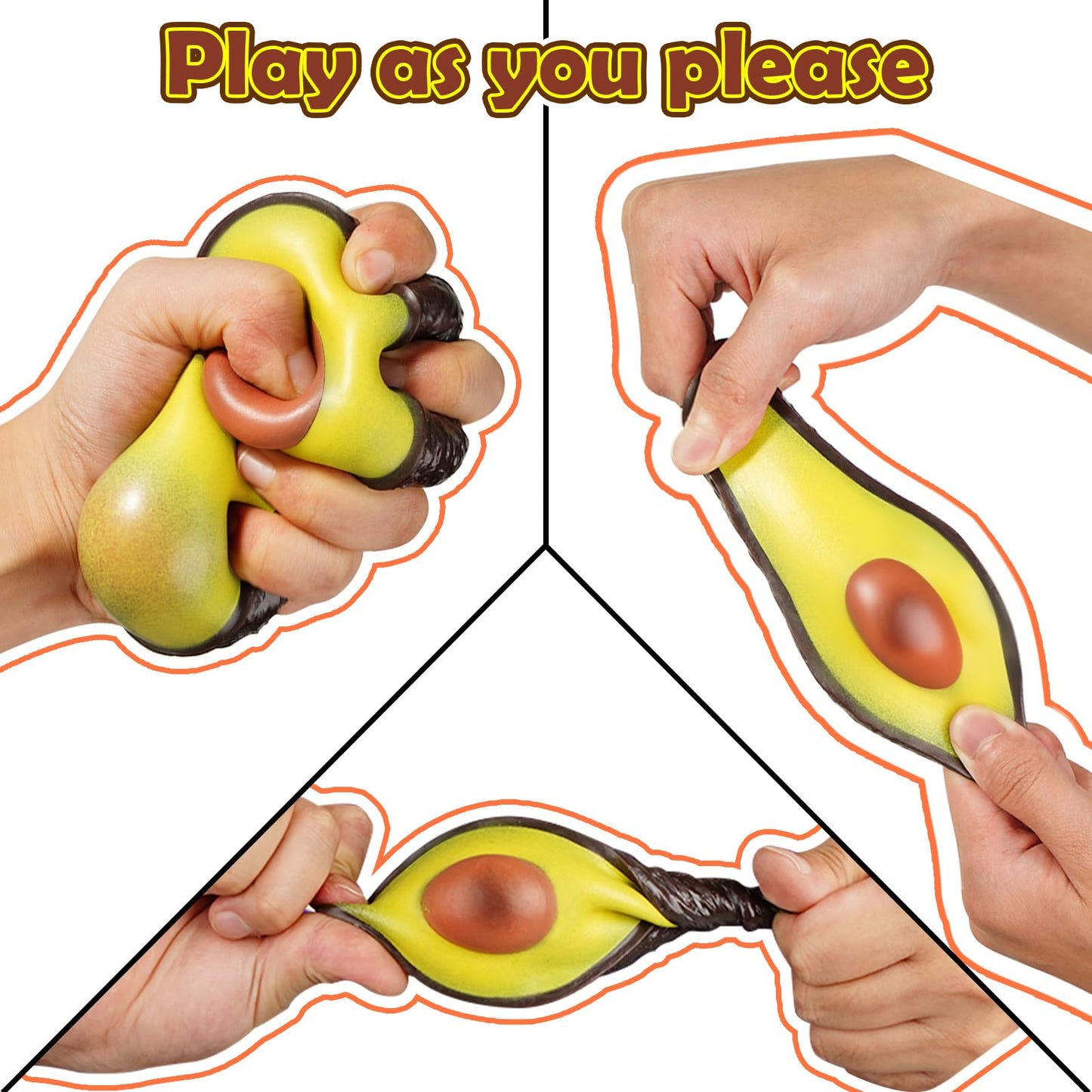 Bimoci Avocado Sensory Toy for Ages 3 to mature-themed - Fidget Toys  Sensory Toys  Stress Balls for mature-themeds & Kids - Perfect Squishy Toys for Autism Support & Stress Relief