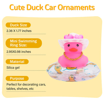 Wonuu Car Accessories Rubber Ducks Dashboard Decorations Rubber Duck Pink Accessories Dashboard Duck Car Decorations Car Ducks For Dashboard Car Duck Car Dashboard Decorations, Rpg#Pink-Pink&Clear