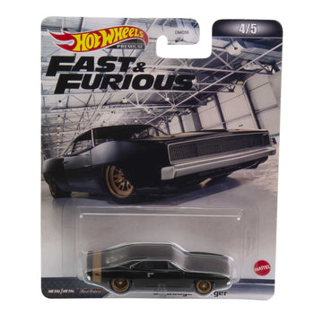 1968 Dodge Charger R/T Matt Black with Gold Tail Stripe Fast & Furious Series Diecast Model Car by Hot Wheels