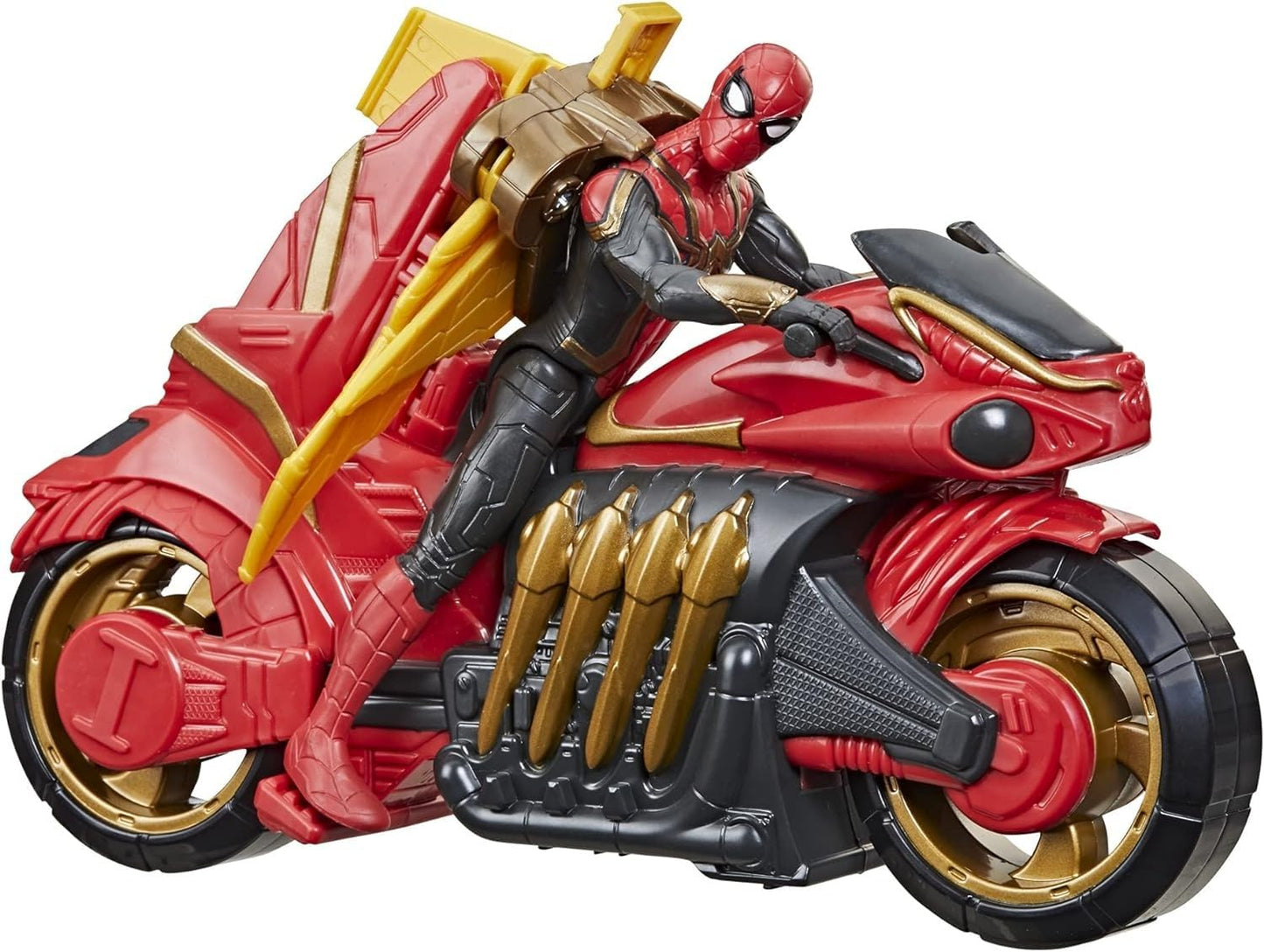 Marvel Spider-Man 6-Inch Jet Web Cycle Vehicle & Action Figure Toy, Red, Plastic, Model F1110, for Kids Ages 4 and Up
