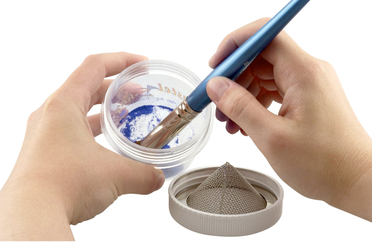 HG Art Concepts Pastel Sharpener & Shaper with Storage Jar Shapes Soft Pastels to A Point Or Shape - Complete Set with Wire Brus
