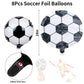 Soccer Party Balloons Set, 32 Inch Champion Trophy Mylar Foil Balloon And 6Pcs Football Helium Foil Balloons, World Cup Decor Fo