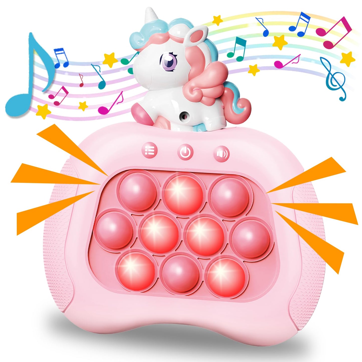 Fast Push Game, Pop Bubble Fidget Toy Quick Push Light Up Popping Game Toys For Ages 4-12, Birthday Gifts For Boys & Girls & Tee
