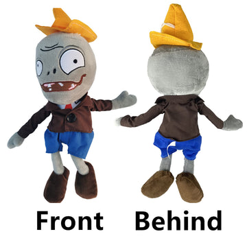 Jhesao 12' Pvz Plush Conehead Zombies Brown Coat Toys Pvz 1 2 Stuffed Soft Doll Roadblock Conehead Zombie New