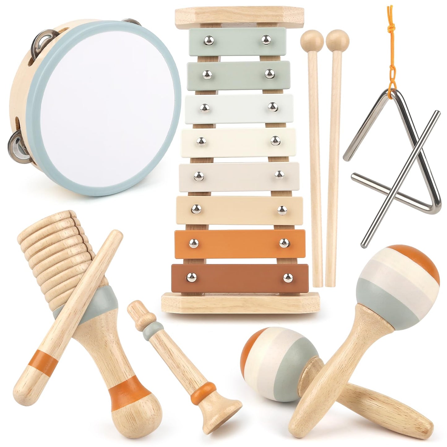Musical Toys For 1 Year Old Boy Gifts - Wooden Musical Instruments For Toddlers 1-3 - Christmas Birthday Gifts For One Year Old Girls With Boho Xylophone - Montessori Toy For Babies 6-12-18 Months