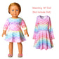 Rainbow Mermaid Dresses Matching Doll&Girls Long Sleeve Birthday Gifts 4T 5T