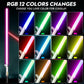 Bstsaber Dueling Lightsaber, 39 Sets Sound Effects With 12 Colors Change Light Saber, Smooth Swing Motion Control Metal Handle L