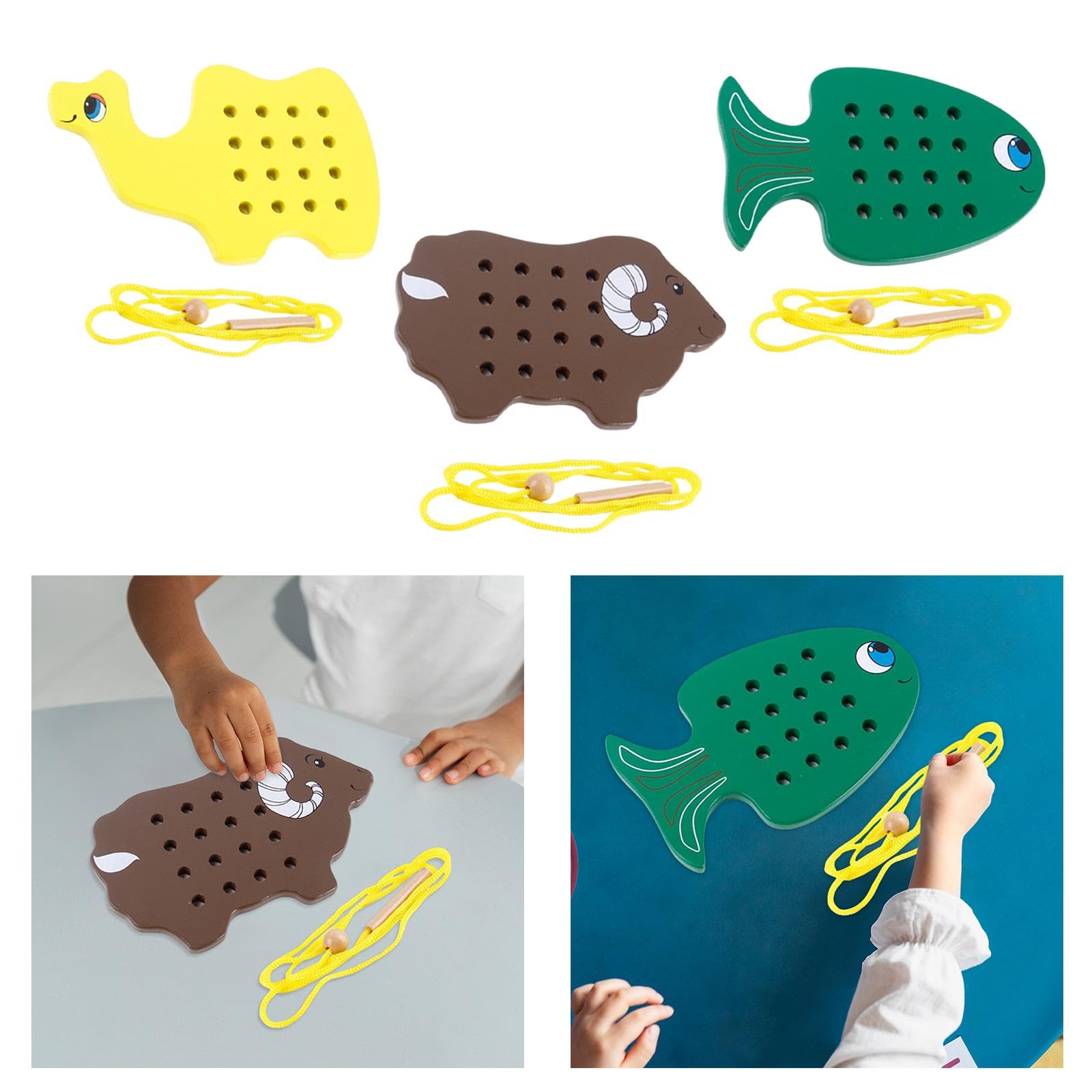 Merishopp Lacing Threading Toys Lacing Playing Games Early Learning For Airplane Yellow| Baby Learning Toy | Infant Activity Toy