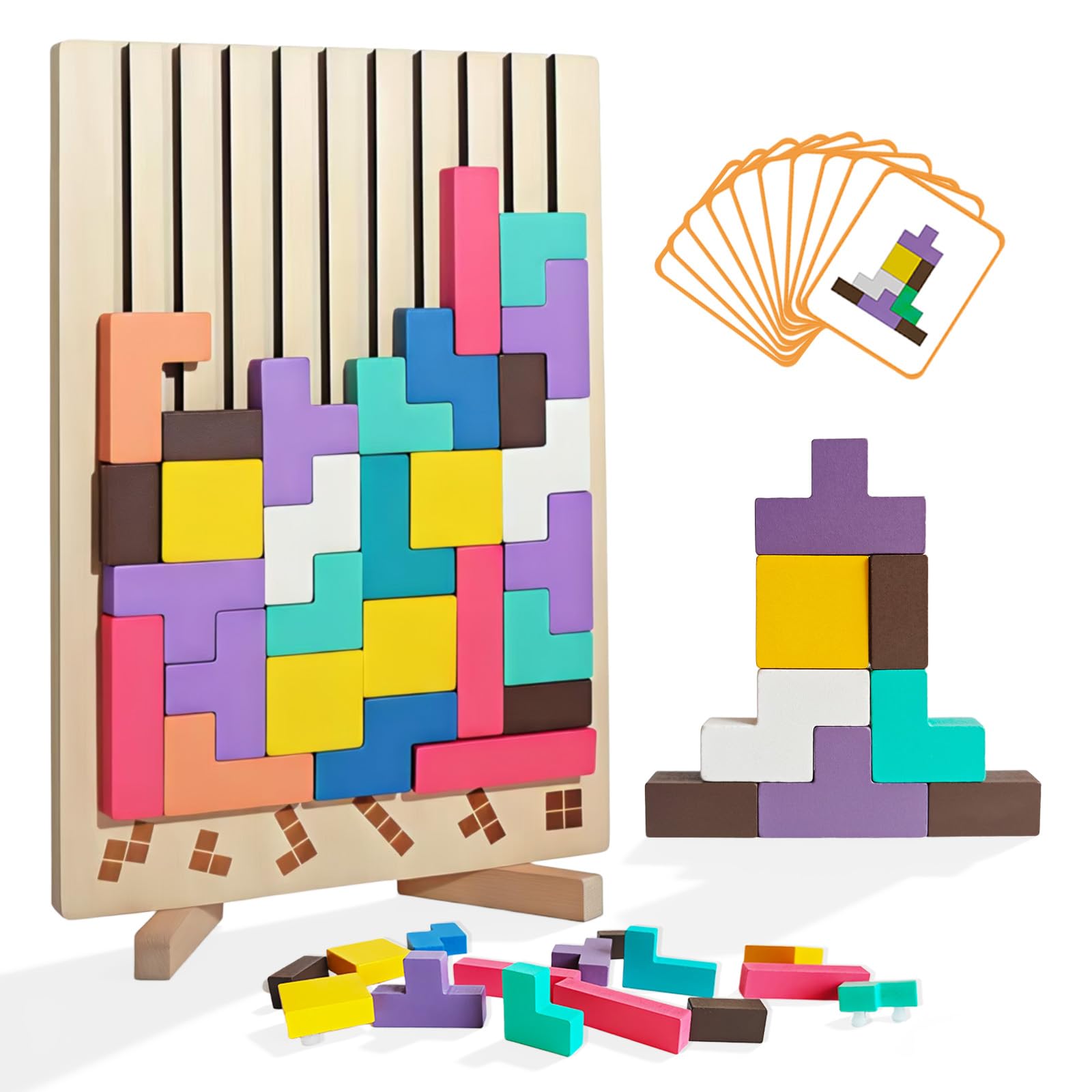 Wooden Colored 3D Russian Block Puzzle