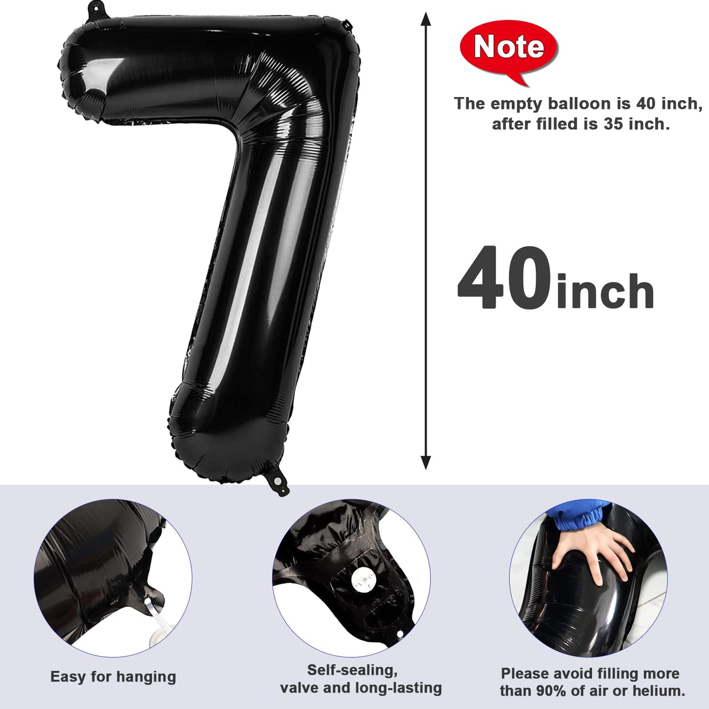 Number 70 Balloon 40 Inch Black Giant Jumbo Digit Mylar Foil Helium Balloons For Birthday Party Celebration Graduations Annivers