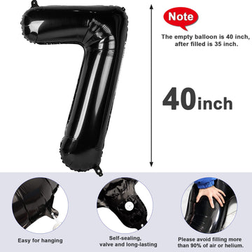 Number 70 Balloon 40 Inch Black Giant Jumbo Digit Mylar Foil Helium Balloons For Birthday Party Celebration Graduations Annivers