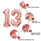 13 Number Balloon Rose Gold 40 Inch Big Foil Mylar 13Th Balloons For 13 Year Old Boy Girl Birthday Party Decorations Wedding Ann