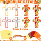 Lunmon 24 Sets Fall Suncatchers Crafts Thanksgiving Fall Blessing Tissue Paper Craft Christian Religious Jesus Cross Ornament fo