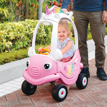 Grown Up My Unicorn Coupe, Safe Sturdy Body, 360-degree Spinning Wheels, Doors Lock and roof Handle, Storage Tray, Ages 1.5+