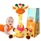 Dancing Talking Musical Giraffe Toy, Giraffe Stuffed Animal Tummy Time Toy With Volume Adjustment, Singing 10 Children'S Songs L