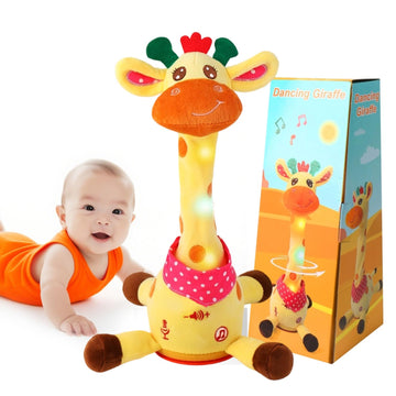 Dancing Talking Musical Giraffe Toy, Giraffe Stuffed Animal Tummy Time Toy With Volume Adjustment, Singing 10 Children'S Songs L