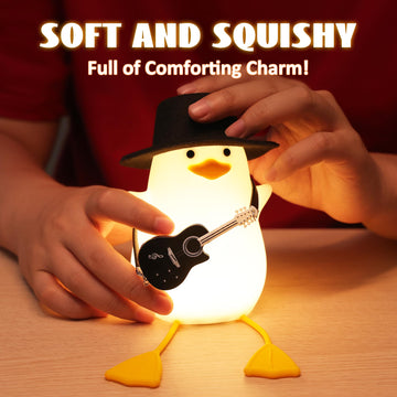 Duck Night Light, Silicone Duck Lamp, Cute Bedside Duck Goose Funny Nightlight with Dimmer and Timer for Room Decor, Duck Gifts