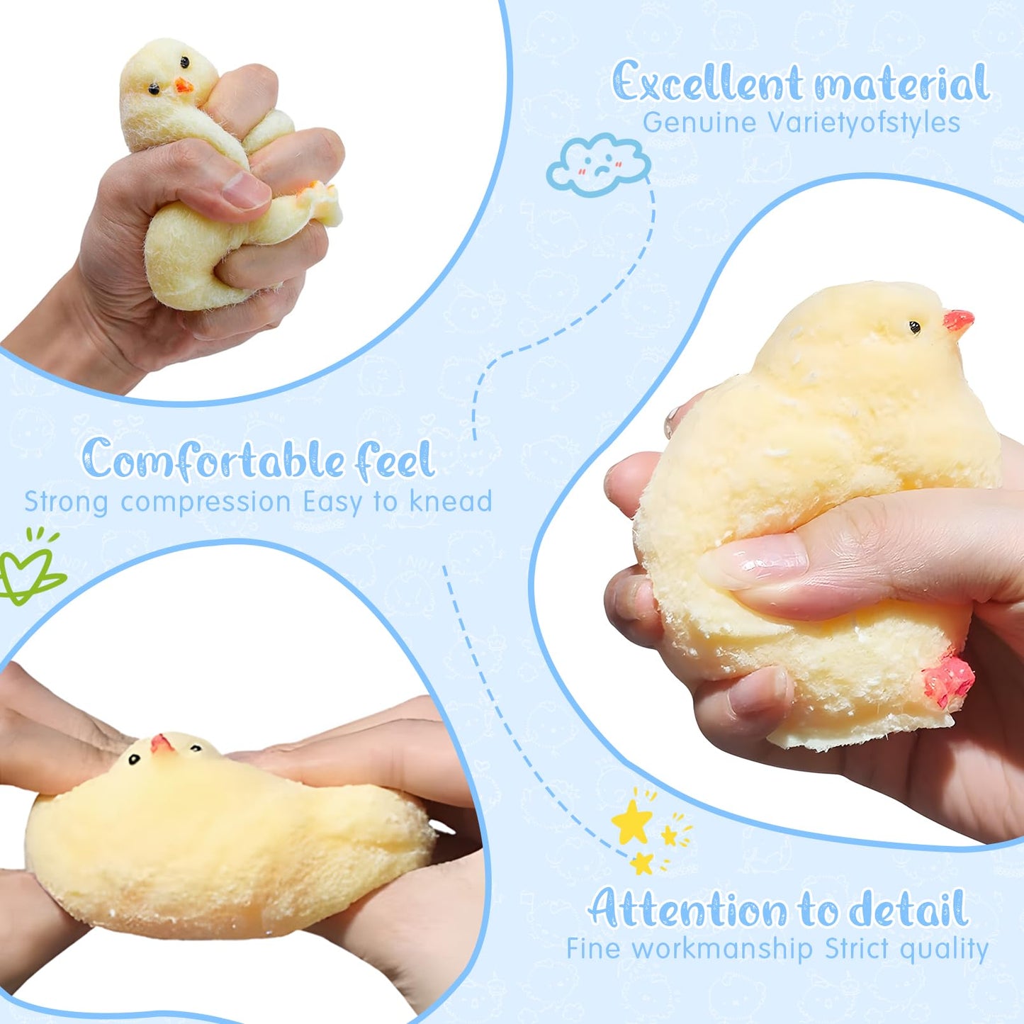 1 Pcs Taba Squishy Chicken Squeeze - Big Cute Squishies with Gift Box - Unique Giant Taba Squishy for Adults Kids, Sticky Toys f
