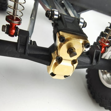 MOHERO Brass Diff Cover Axles Gear 6X6 Rear Axle Conversion Upgrade for 1/24 SCX24 90081 AXI00001 RC Crawler Car