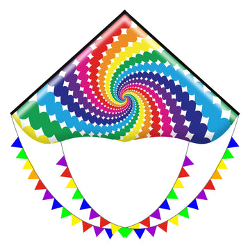 Honbo Lollipop Kite For Adults And Kids,Easy Flyer Large Kite With 2X11.5Ft Detachable Tails, The Easiest Single Line Beach Kite