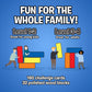 The Uzzle Stack Royale Board Game - Fun Family Game for Ages 4+, Wooden Color Block Puzzles, Brown